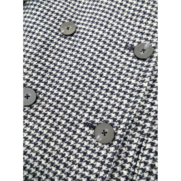 NEW! Lauren Ralph Lauren 100%  Wool Double Breasted Houndstooth Pea Coat Gray 8 - Picture 3 of 8